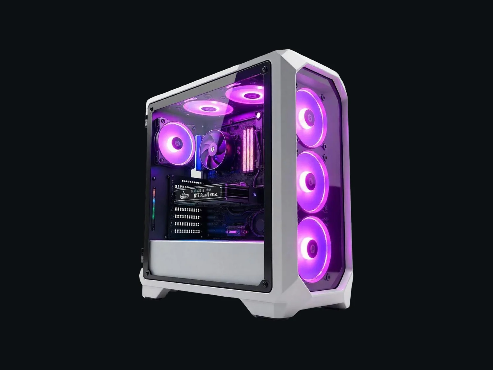FEG Strike compact airflow gaming PC in graphite with subtle gold accent lighting